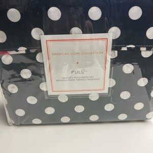 American Home Collection Polka Dot and Pink Full Sheet Set